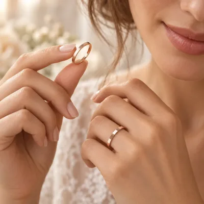 2 mm İçi Dolu Düz Klasik Kibrit Çöpü Rose Altın Alyans