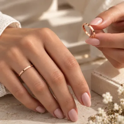 2 mm İçi Boş Kibrit Çöpü Rose Altın Alyans