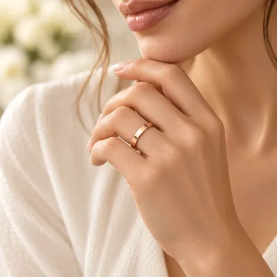 3 mm İçi Boş Kibrit Çöpü Rose Altın Alyans