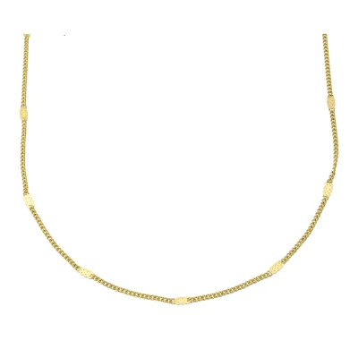 14 Ayar Plakalı Gurmet Zincir Altın Kolye 45 cm