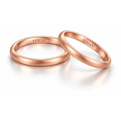 Klasik Bombeli Rose Mat Altın Alyans 2 mm