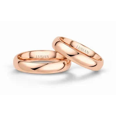 Klasik Bombeli Rose Altın Alyans 4 mm