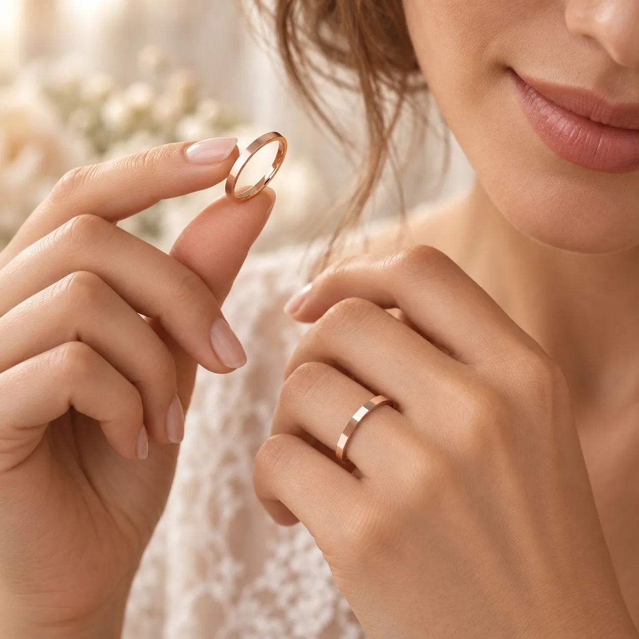 2 mm İçi Dolu Düz Klasik Kibrit Çöpü Rose Altın Alyans görsel 1