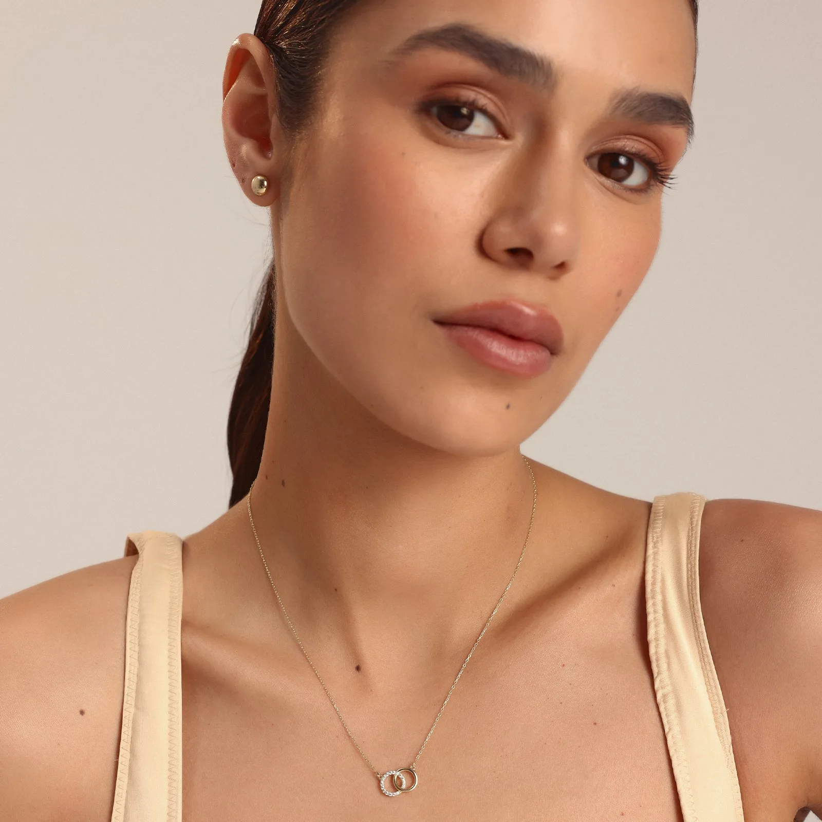 14 Ayar Top Model Altın Küpe görsel 3
